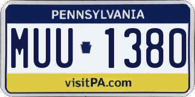 PA license plate MUU1380