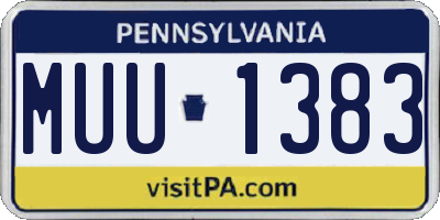 PA license plate MUU1383