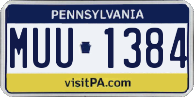 PA license plate MUU1384