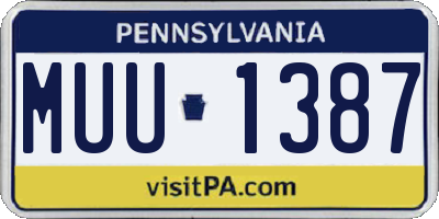 PA license plate MUU1387