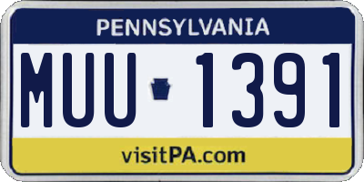 PA license plate MUU1391