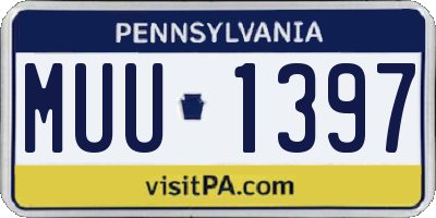 PA license plate MUU1397