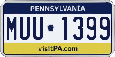 PA license plate MUU1399