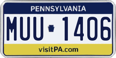 PA license plate MUU1406