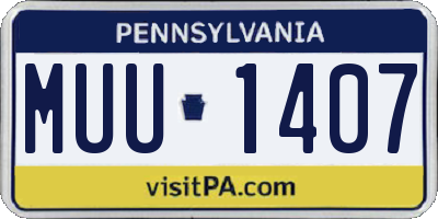 PA license plate MUU1407