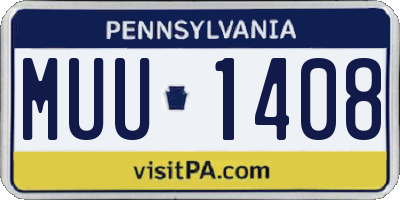 PA license plate MUU1408