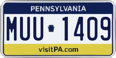 PA license plate MUU1409