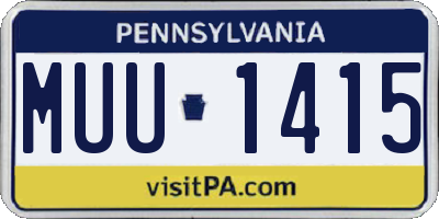 PA license plate MUU1415