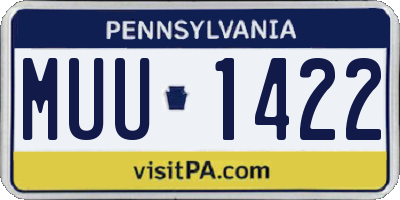 PA license plate MUU1422