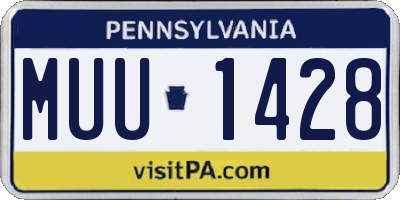 PA license plate MUU1428