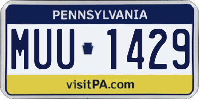 PA license plate MUU1429