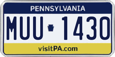 PA license plate MUU1430