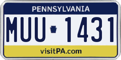 PA license plate MUU1431