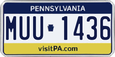 PA license plate MUU1436