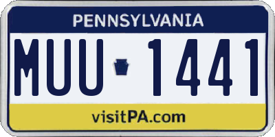 PA license plate MUU1441