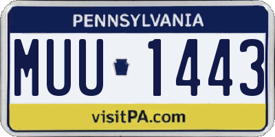 PA license plate MUU1443