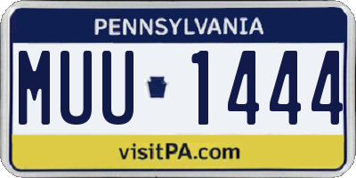 PA license plate MUU1444