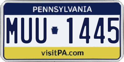 PA license plate MUU1445