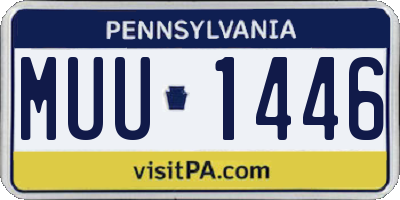 PA license plate MUU1446