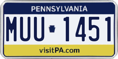 PA license plate MUU1451
