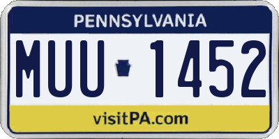 PA license plate MUU1452