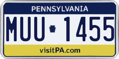 PA license plate MUU1455