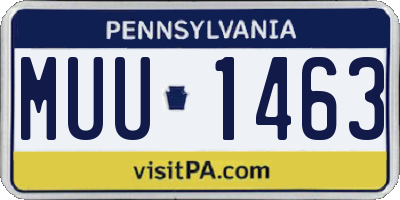 PA license plate MUU1463