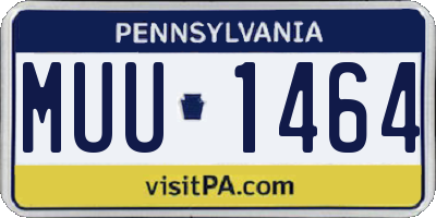 PA license plate MUU1464