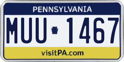 PA license plate MUU1467