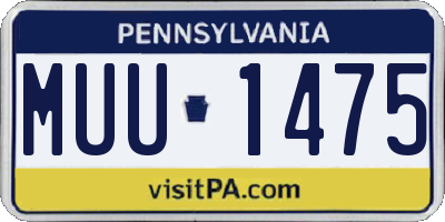 PA license plate MUU1475