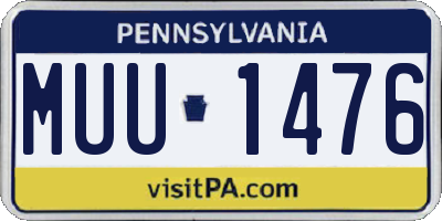 PA license plate MUU1476