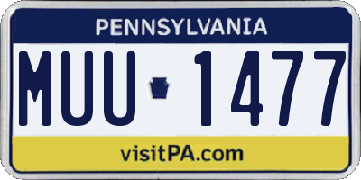 PA license plate MUU1477