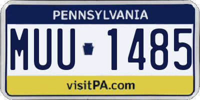 PA license plate MUU1485