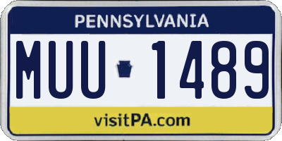 PA license plate MUU1489