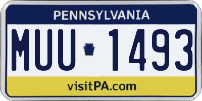 PA license plate MUU1493