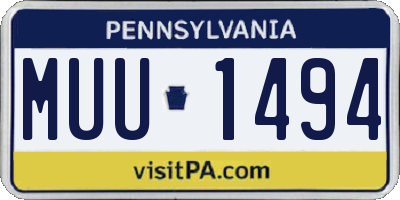 PA license plate MUU1494