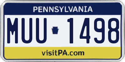 PA license plate MUU1498