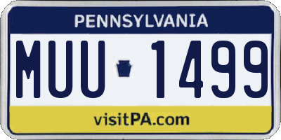 PA license plate MUU1499