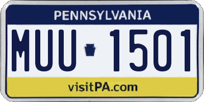 PA license plate MUU1501