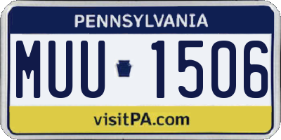 PA license plate MUU1506