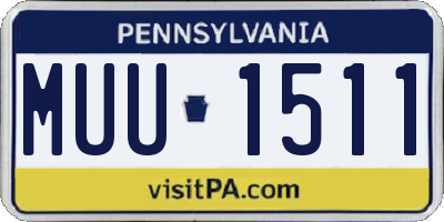 PA license plate MUU1511
