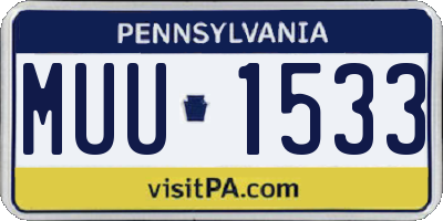 PA license plate MUU1533