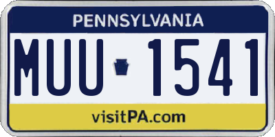 PA license plate MUU1541