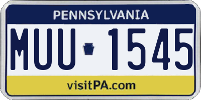 PA license plate MUU1545