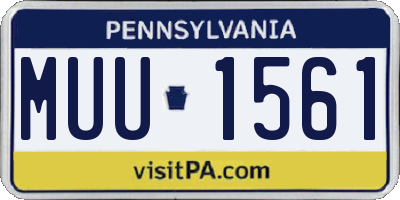 PA license plate MUU1561