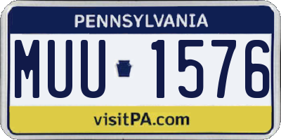 PA license plate MUU1576