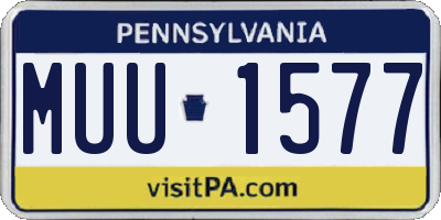 PA license plate MUU1577