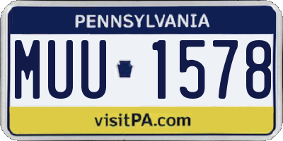 PA license plate MUU1578
