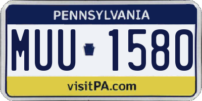 PA license plate MUU1580