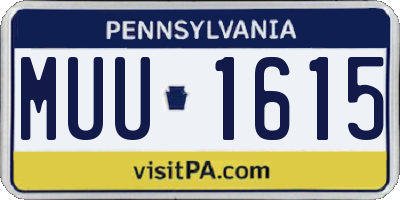 PA license plate MUU1615